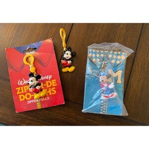 Vintage Mickey Mouse Zipper Pulls Lot of 3 Applause Avon Be-Boppin Mickey 1990